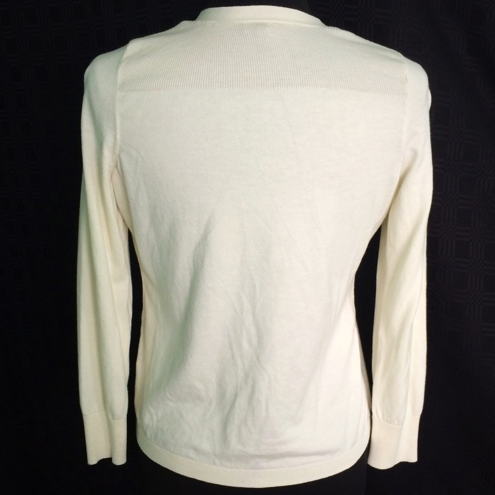 Talbots White Cardigan Sweater Size MP - Picture 3 of 7